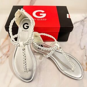 G by Guess Silver Sandals for Chic Style